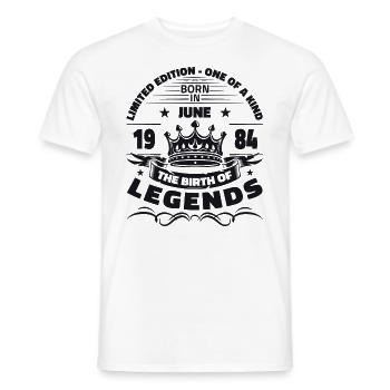 Legend June 1984 Vintage 1984 Birthday 1984 - Men's T-Shirt - white - Front - AI Model Male 178 dark (178cm)