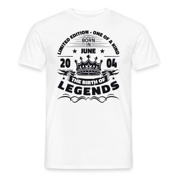 Legende Juni 2004 Jahrgang 2004 Geburtstag 2004 - Männer T-Shirt - Weiß - Vorne - AI Model Male 178 dark (178cm)