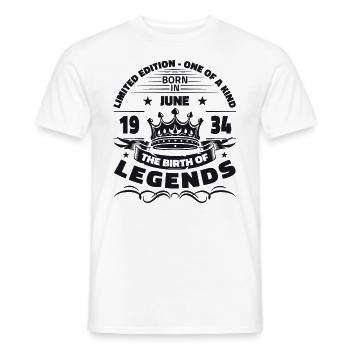Legende Juni 1934 Jahrgang 1934 Geburtstag 1934 - Männer T-Shirt - Weiß - Vorne - AI Model Male 178 dark (178cm)