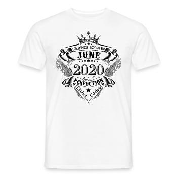 anniversaire Juin 2020 Juin anniversaire 2020 - T-shirt homme - blanc - Devant - AI Model Male 178 dark (178cm)