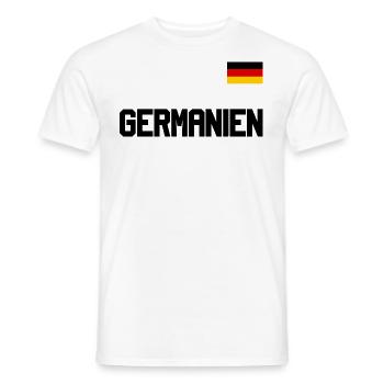 Germany jersey look GERMANIEN flag on chest - Men's T-Shirt - white - Front - AI Model Male 178 dark (178cm)