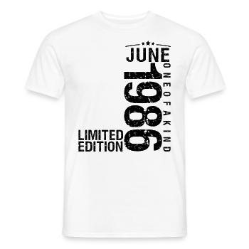 Anniversaire Juin 1986 Juin né en Juin 1986 - T-shirt homme - blanc - Devant - AI Model Male 178 dark (178cm)