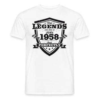 Original June 1958 Vintage 1958 Birthday 1958 - Men's T-Shirt - white - Front - AI Model Male 178 dark (178cm)