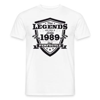 Original June 1989 Born 1989 35th Birthday 89 - Men's T-Shirt - white - Front - AI Model Male 178 dark (178cm)