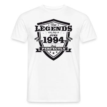 Original juin 1994 Né en 1994 30e anniversaire 94 - T-shirt homme - blanc - Devant - AI Model Male 178 dark (178cm)
