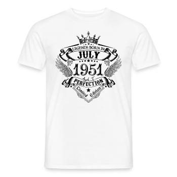 1951 July 1951 Birthday July 1951 - Men's T-Shirt - white - Front - AI Model Male 178 dark (178cm)