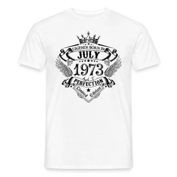 1973 July 1973 Birthday July 1973 - Men's T-Shirt - white - Front - AI Model Male 178 dark (178cm)