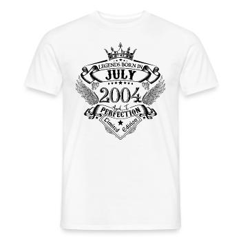 2004 Juillet 2004 anniversaire Juillet 2004 - T-shirt homme - blanc - Devant - AI Model Male 178 dark (178cm)