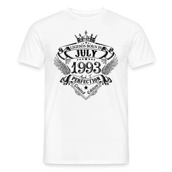 1993 Juillet 1993 anniversaire Juillet 1993 - T-shirt homme - blanc - Devant - AI Model Male 178 dark (178cm)