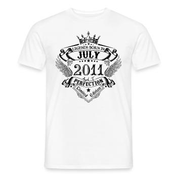 2011 Juillet 2011 anniversaire Juillet 2011 - T-shirt homme - blanc - Devant - AI Model Male 178 dark (178cm)