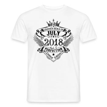 2018 July 2018 Birthday July 2018 - Men's T-Shirt - white - Front - AI Model Male 178 dark (178cm)