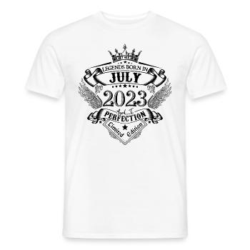2023 July 2023 Birthday July 2023 - Men's T-Shirt - white - Front - AI Model Male 178 dark (178cm)