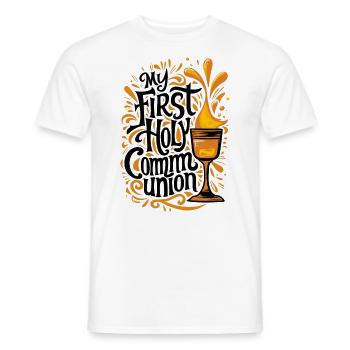 My First Holy Communion Solemn Chalice - Men's T-Shirt - white - Front - AI Model Male 178 dark (178cm)