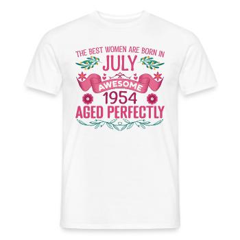 Juli 1954 Geburtstagsfrau Juli 1954 - Männer T-Shirt - Weiß - Vorne - AI Model Male 178 dark (178cm)