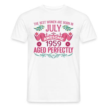 Juli 1959 Geburtstag der Frau Juli 1959 - Männer T-Shirt - Weiß - Vorne - AI Model Male 178 dark (178cm)