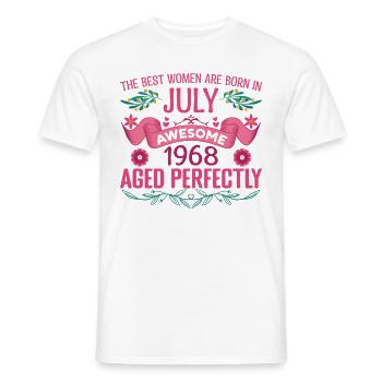 Juli 1968 Geburtstag der Frau Juli 1968 - Männer T-Shirt - Weiß - Vorne - AI Model Male 178 dark (178cm)