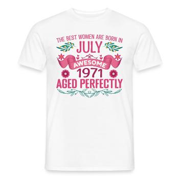 Juli 1971 Geburtstag der Frau Juli 1971 - Männer T-Shirt - Weiß - Vorne - AI Model Male 178 dark (178cm)