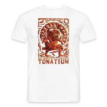 Aztec God Ancient Mythology Tonatiuh - Men's T-Shirt - white - Front - AI Model Male 178 dark (178cm)