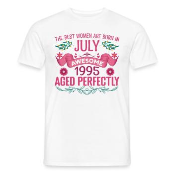 Juli 1995 Geburtstagsfrau Juli 1995 - Männer T-Shirt - Weiß - Vorne - AI Model Male 178 dark (178cm)