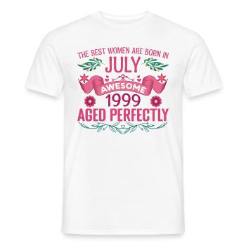 Juli 1999 Weiblicher Geburtstag Juli 1999 - Männer T-Shirt - Weiß - Vorne - AI Model Male 178 dark (178cm)