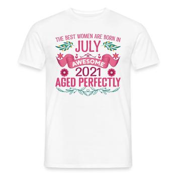 July 2021 Female Birthday July 2021 - Men's T-Shirt - white - Front - AI Model Male 178 dark (178cm)