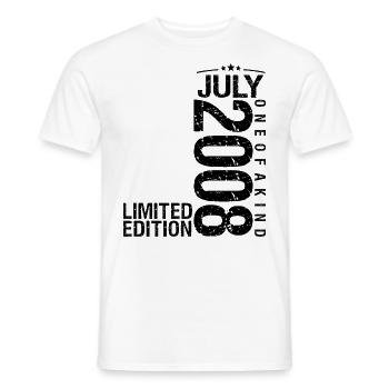 Anniversaire 2008 Juillet 2008 Juillet 2008 - T-shirt homme - blanc - Devant - AI Model Male 178 dark (178cm)