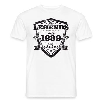 35ème Anniversaire Original 1989 Millésime 1989 - T-shirt homme - blanc - Devant - AI Model Male 178 dark (178cm)