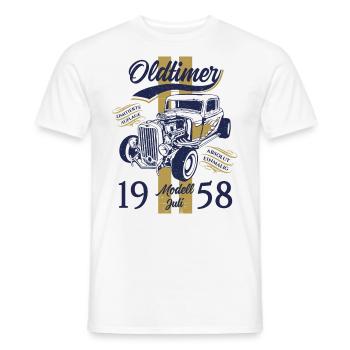 66. Geburtstag Oldtimer Juli 1958 Jahrgang 1958 - Männer T-Shirt - Weiß - Vorne - AI Model Male 178 dark (178cm)