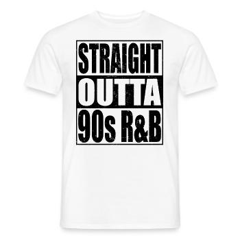 Straight Outta 90s R&B Nostalgia - Men's T-Shirt - white - Front - AI Model Male 178 dark (178cm)