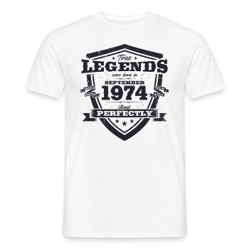 50th Birthday Original August 1974 Born 1974 - Men's T-Shirt - white - Front - AI Model Male 178 dark (178cm)