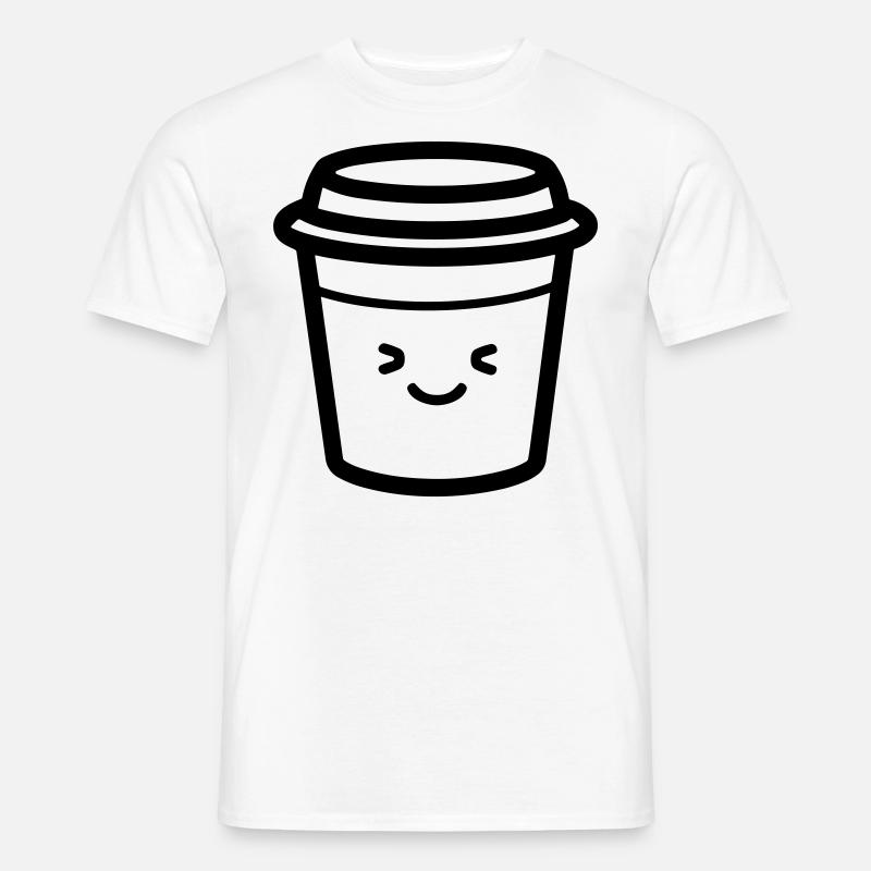 Kaffeebecher - Männer T-Shirt - Weiß