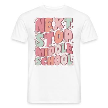 Nächster Halt Mittelschule Groovy Letzter Schultag - Männer T-Shirt - Weiß - Vorne - AI Model Male 178 dark (178cm)