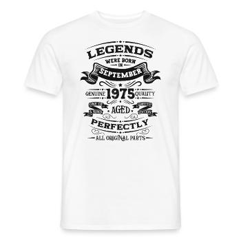 50. Geburtstag Vintage September 1975 Geschenkidee - Männer T-Shirt - Weiß - Vorne - AI Model Male 178 dark (178cm)