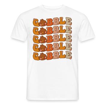 Mignon Gobble Gobble Groovy Thanksgiving Dinde - T-shirt homme - blanc - Devant - AI Model Male 178 dark (178cm)