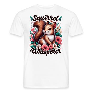 Écureuil chuchotant Floral Écureuil Amoureux - T-shirt homme - blanc - Devant - AI Model Male 178 dark (178cm)