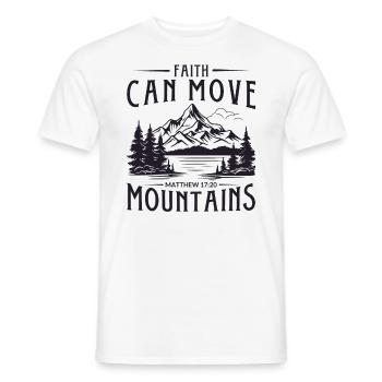 Faith can move Mountains, Christian gift. - Men's T-Shirt - white - Front - AI Model Male 178 dark (178cm)