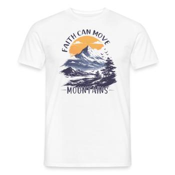 Faith can move Mountains, Christian gift. - Men's T-Shirt - white - Front - AI Model Male 178 dark (178cm)