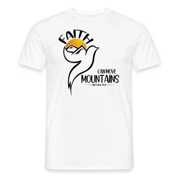 Faith can move Mountains, christliches Geschenk. - Männer T-Shirt - Weiß - Vorne - AI Model Male 178 dark (178cm)