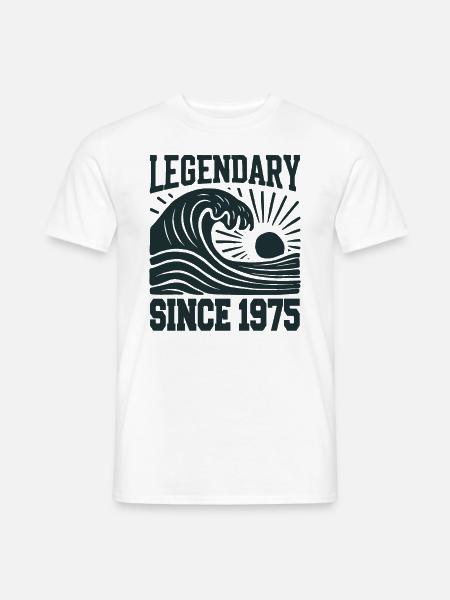 Legendary since 1975 Birthday Wave - Men's T-Shirt - white