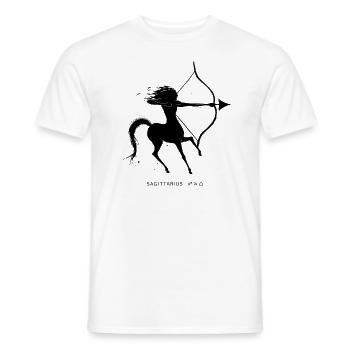 Centaur shooting an arrow represents Sagittarius - Men's T-Shirt - white - Front - AI Model Male 178 dark (178cm)