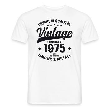 50th Birthday Gift Husband Original February 1975 - Men's T-Shirt - white - Front - AI Model Male 178 dark (178cm)