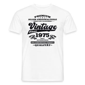50th Birthday Gift Husband Original February 1975 - Men's T-Shirt - white - Front - AI Model Male 178 dark (178cm)