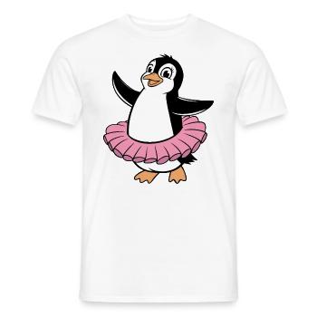 Pingouin joyeux dans le style d’un ballet - T-shirt homme - blanc - Devant - AI Model Male 178 dark (178cm)