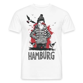 Hambourg Moin Seagull Marin Capitaine Marin Port - T-shirt homme - blanc - Devant - AI Model Male 178 dark (178cm)