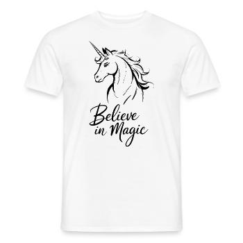 Croyance en la magie Licorne Illustration - T-shirt homme - blanc - Devant - AI Model Male 178 dark (178cm)