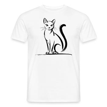 Dessin de silhouette de chats élégants - T-shirt homme - blanc - Devant - AI Model Male 178 dark (178cm)