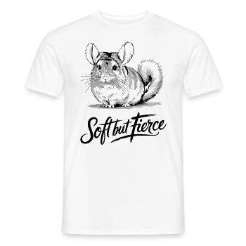 Gentle But Wild Chinchilla Illustration - Men's T-Shirt - white - Front - AI Model Male 178 dark (178cm)