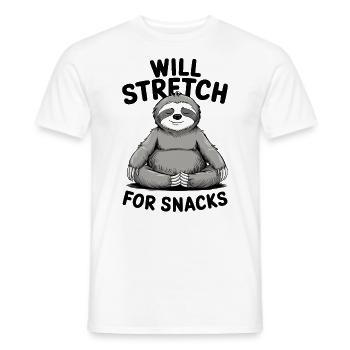 Yoga Essen Humor: Werde Stretchen Für Snacks - Männer T-Shirt - Weiß - Vorne - AI Model Male 178 dark (178cm)