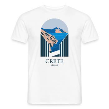 Grete Greece Souvenir: Sublime Landscape - Men's T-Shirt - white - Front - AI Model Male 178 dark (178cm)