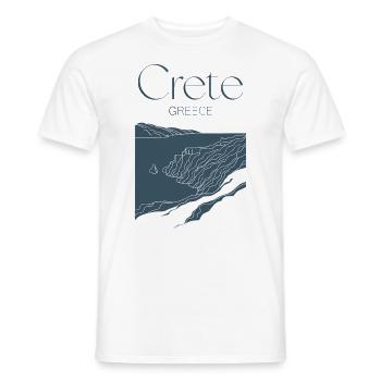 Grete Grèce Souvenir Paysage Art - T-shirt homme - blanc - Devant - AI Model Male 178 dark (178cm)